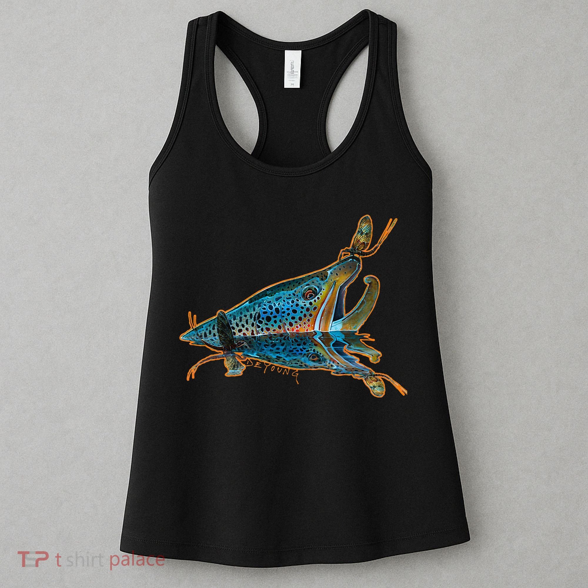 Brown Trout Fishing Emigrant Riser Fly Fishing Women's Tank Top