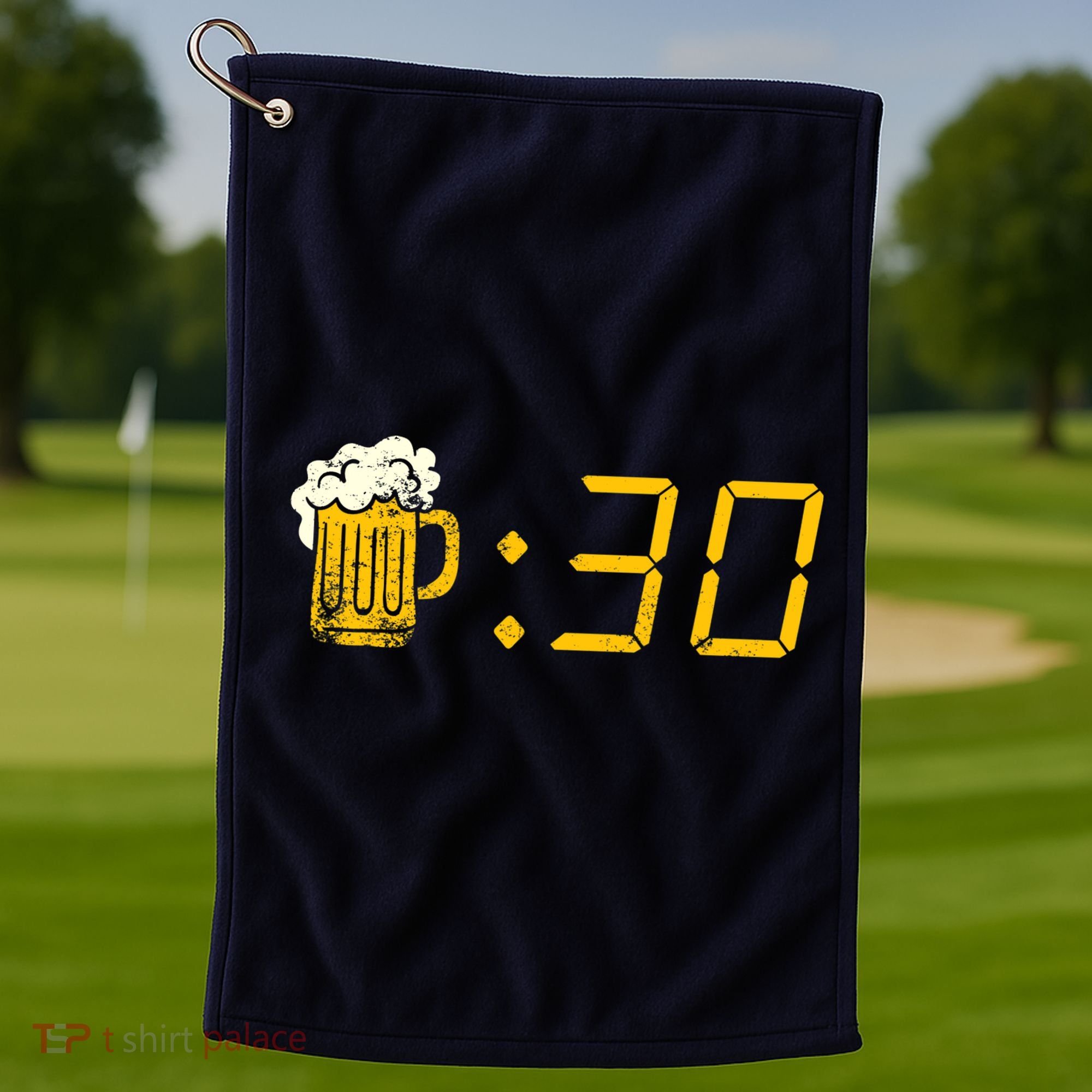 Beer Thirty. Funny Drinking Or Getting Drunk Golf Towel