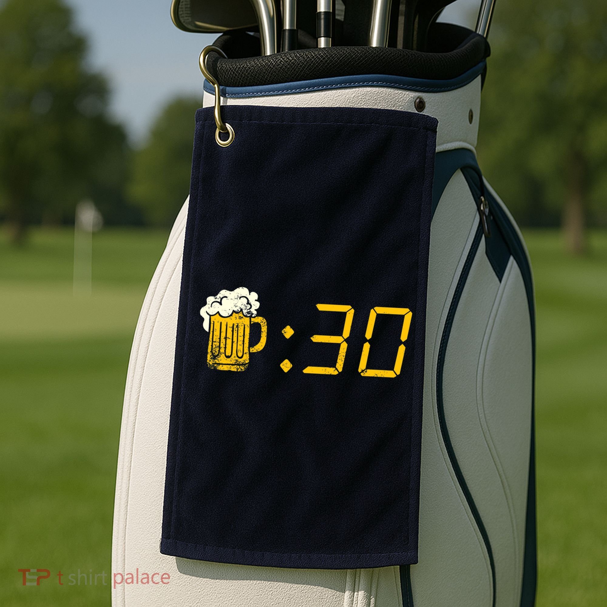 Beer Thirty. Funny Drinking Or Getting Drunk Golf Towel