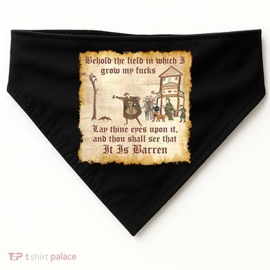 Behold The Field Medieval Dank Meme USA-Made Doggie Bandana