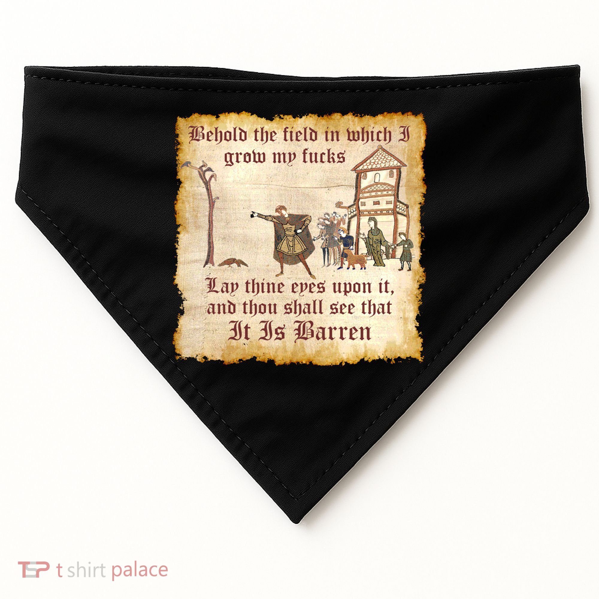 Behold The Field Medieval Dank Meme USA-Made Doggie Bandana