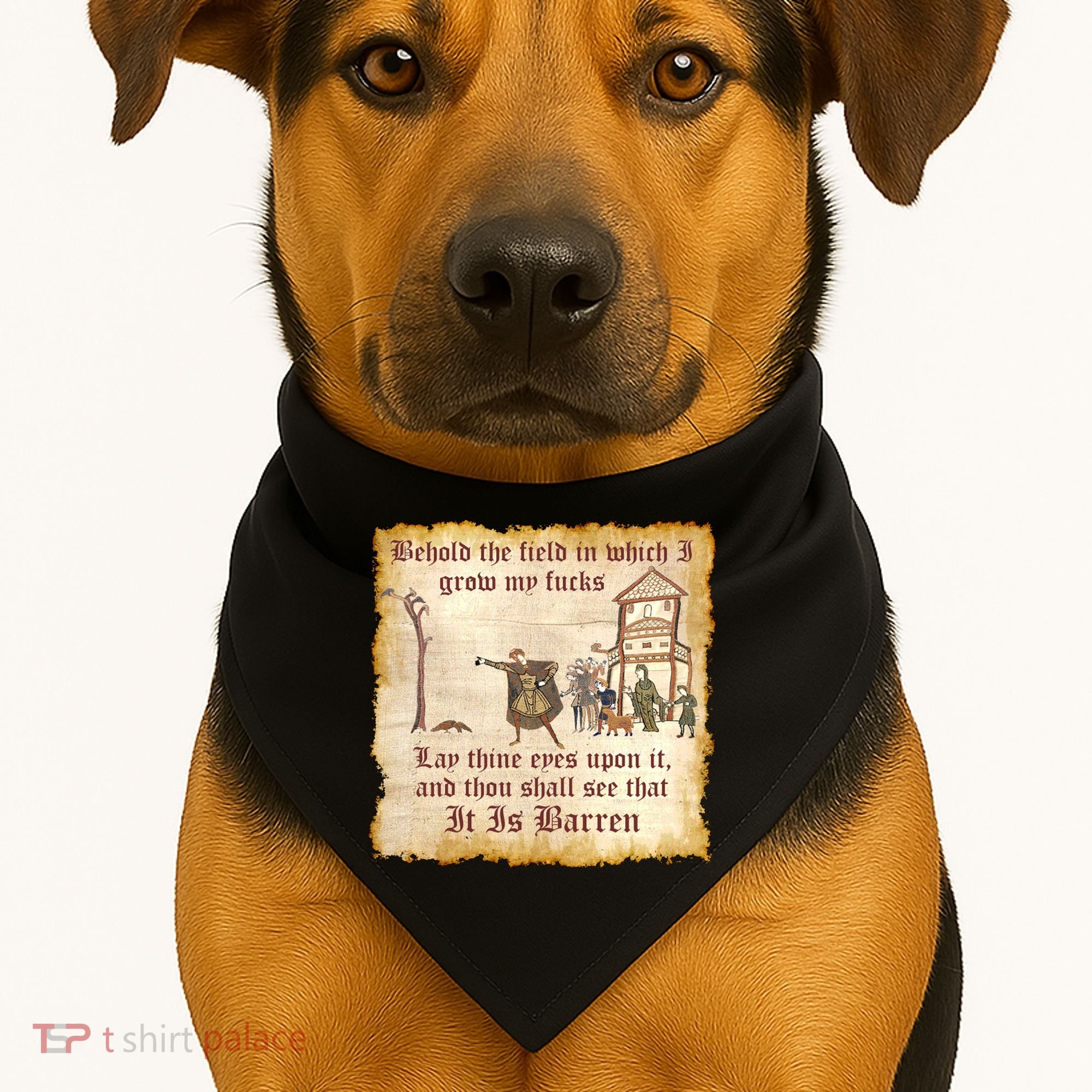 Behold The Field Medieval Dank Meme USA-Made Doggie Bandana