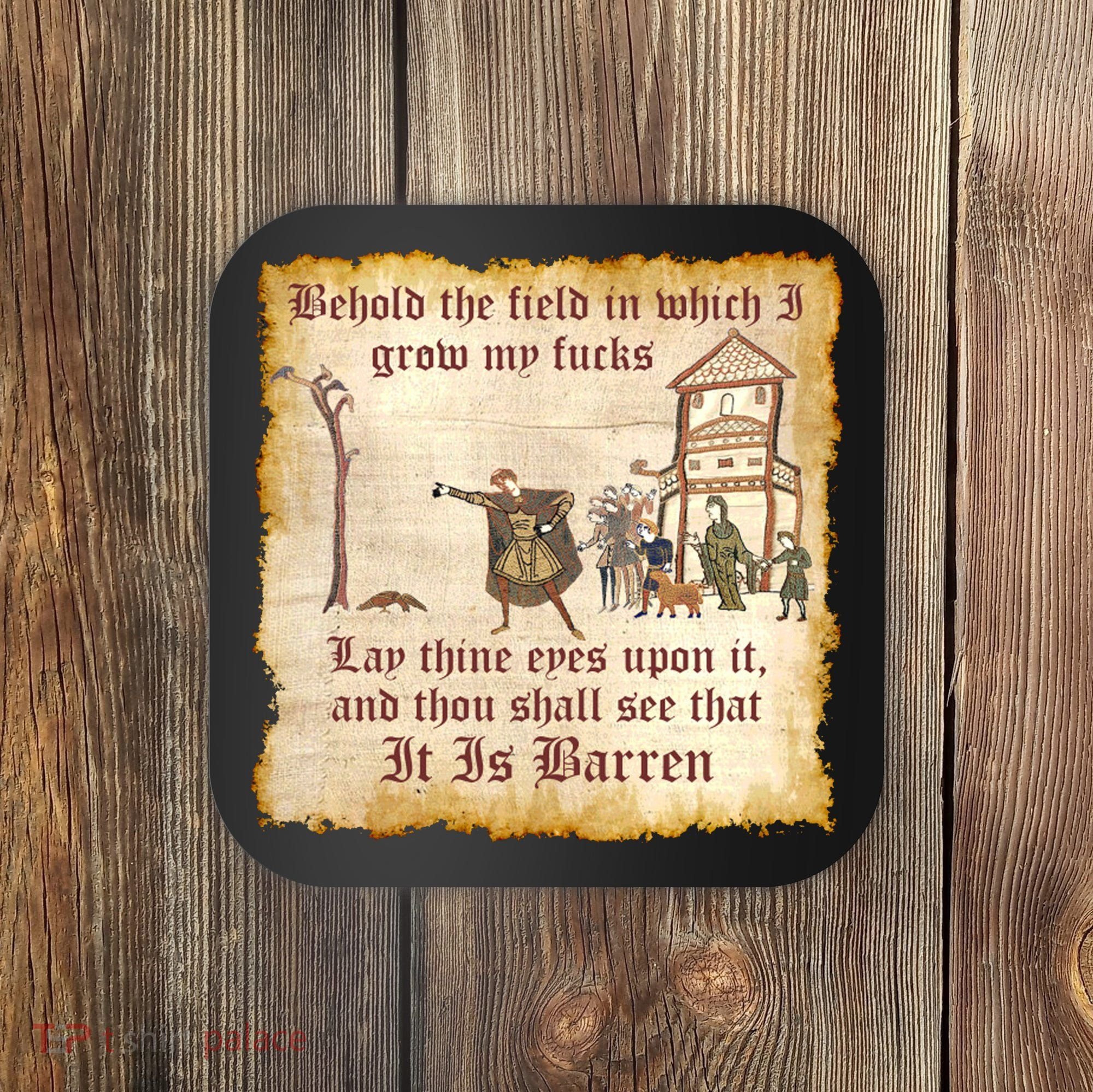 Behold The Field Medieval Dank Meme Coaster