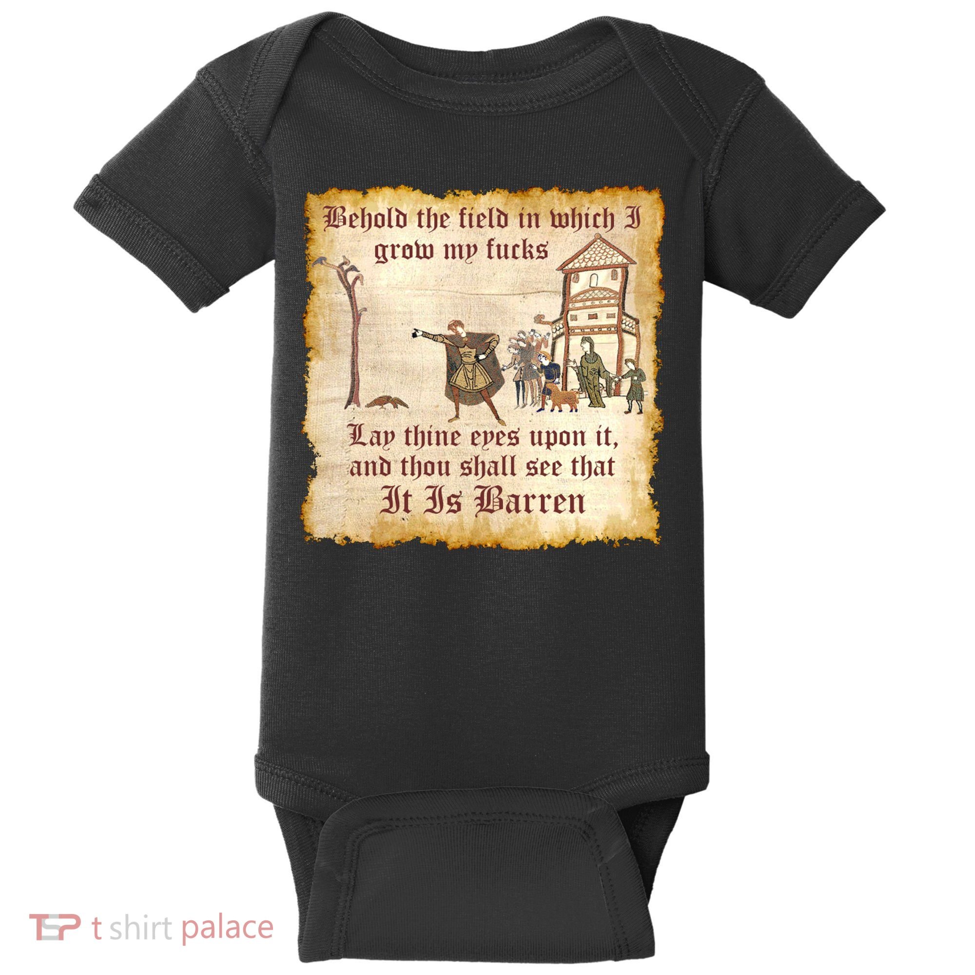 Behold The Field Medieval Dank Meme Baby Bodysuit