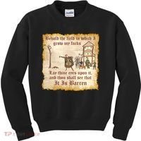 Behold The Field Medieval Dank Meme Kids Sweatshirt thumb 0