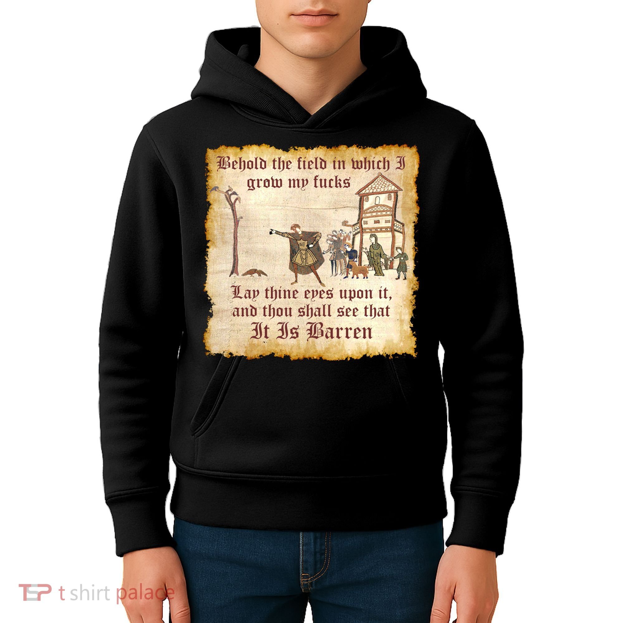 Behold The Field Medieval Dank Meme Kids Hoodie