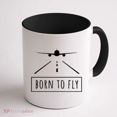 Born To Fly Aviation Pilot Flying Airplane Aircraft Gift Coffee Mug back