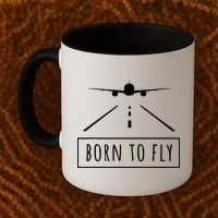 Born To Fly Aviation Pilot Flying Airplane Aircraft Gift Coffee Mug thumb 2