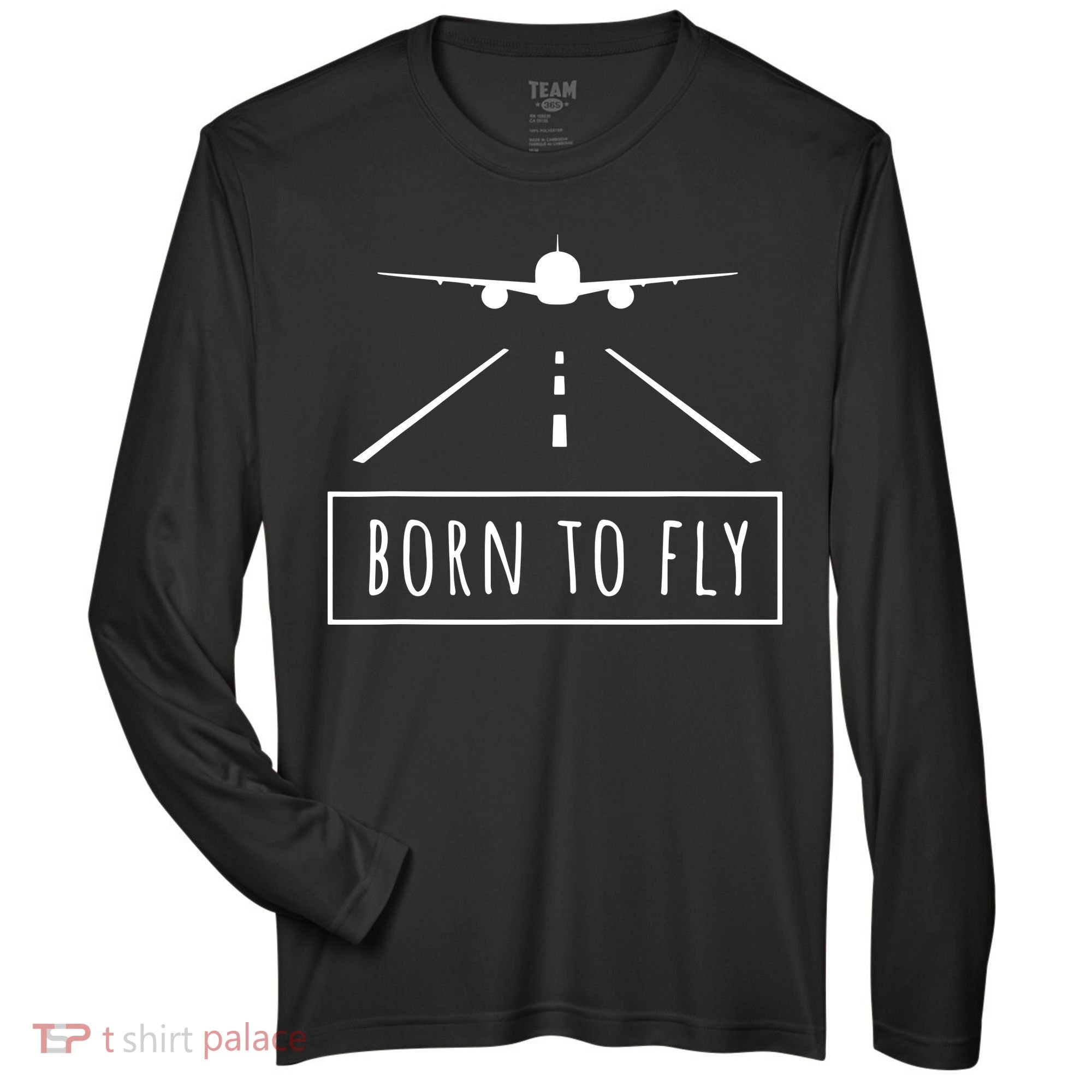 Born To Fly Aviation Pilot Flying Airplane Aircraft Gift Zone Performance Long-Sleeve T-Shirt