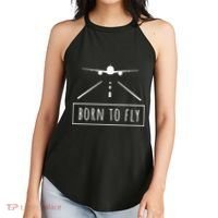 Born To Fly Aviation Pilot Flying Airplane Aircraft Gift Women's Perfect Tri Rocker Tank thumb 2