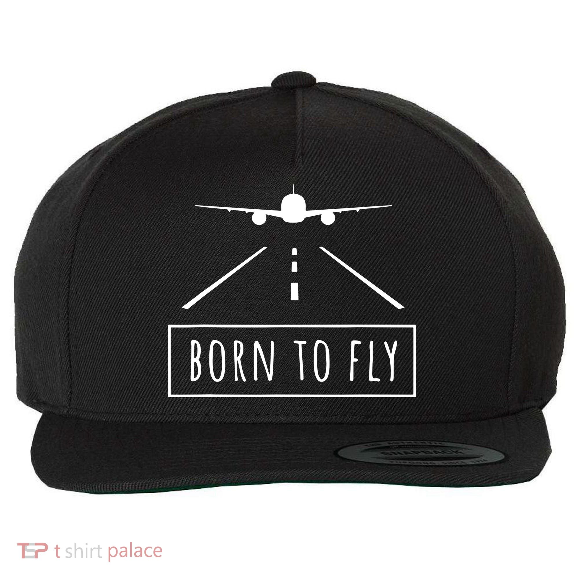 Born To Fly Aviation Pilot Flying Airplane Aircraft Gift Wool Snapback Cap