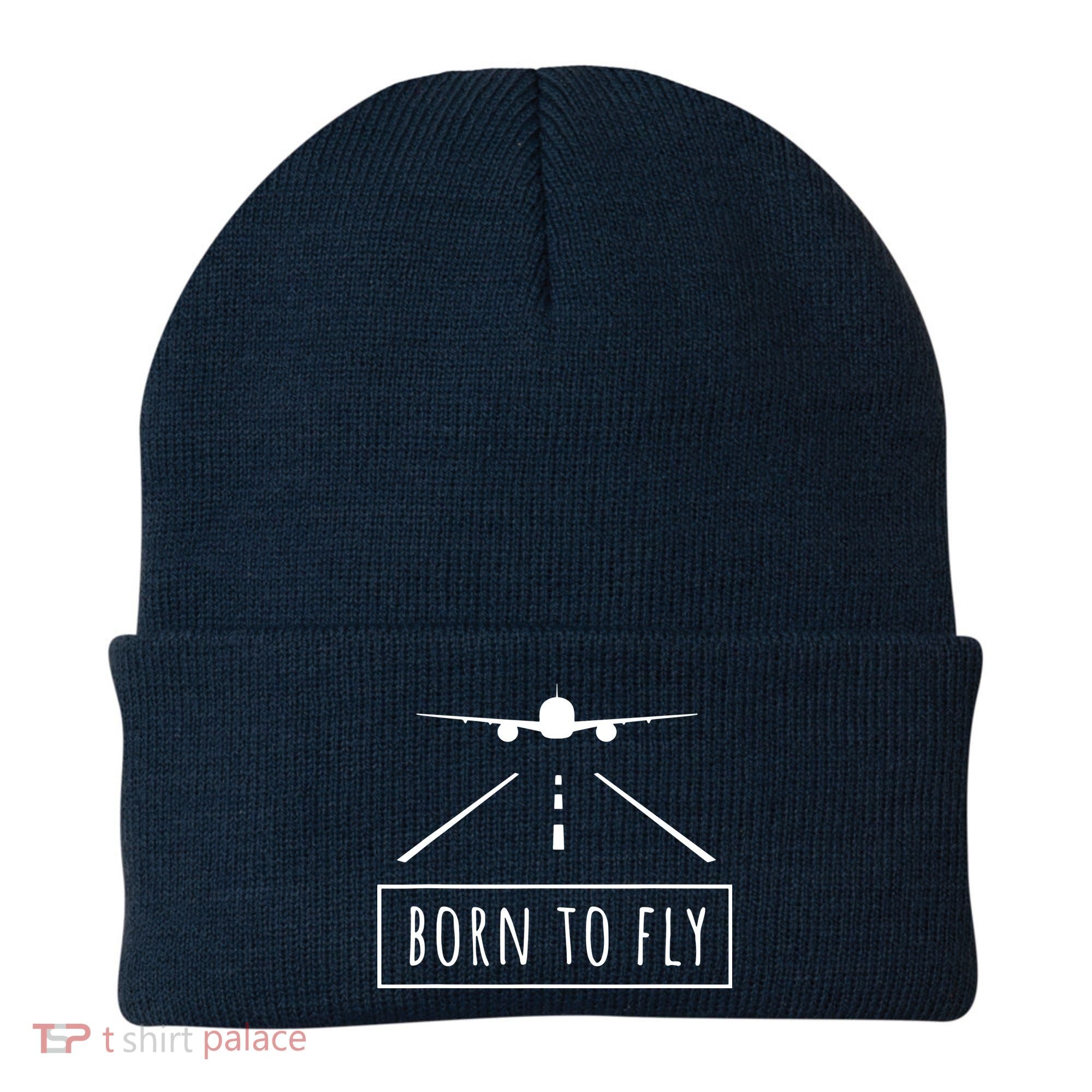 Born To Fly Aviation Pilot Flying Airplane Aircraft Gift Beanie