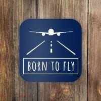 Born To Fly Aviation Pilot Flying Airplane Aircraft Gift Coaster thumb 0
