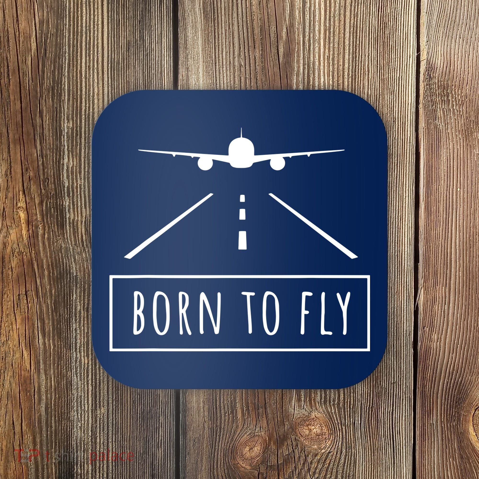 Born To Fly Aviation Pilot Flying Airplane Aircraft Gift Coaster