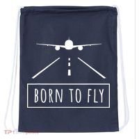 Born To Fly Aviation Pilot Flying Airplane Aircraft Gift Drawstring Bag thumb 0