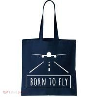 Born To Fly Aviation Pilot Flying Airplane Aircraft Gift Tote Bag thumb 0