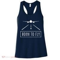 Born To Fly Aviation Pilot Flying Airplane Aircraft Gift Women's Tank Top thumb 0