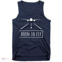 Born To Fly Aviation Pilot Flying Airplane Aircraft Gift Tank Top thumb 0