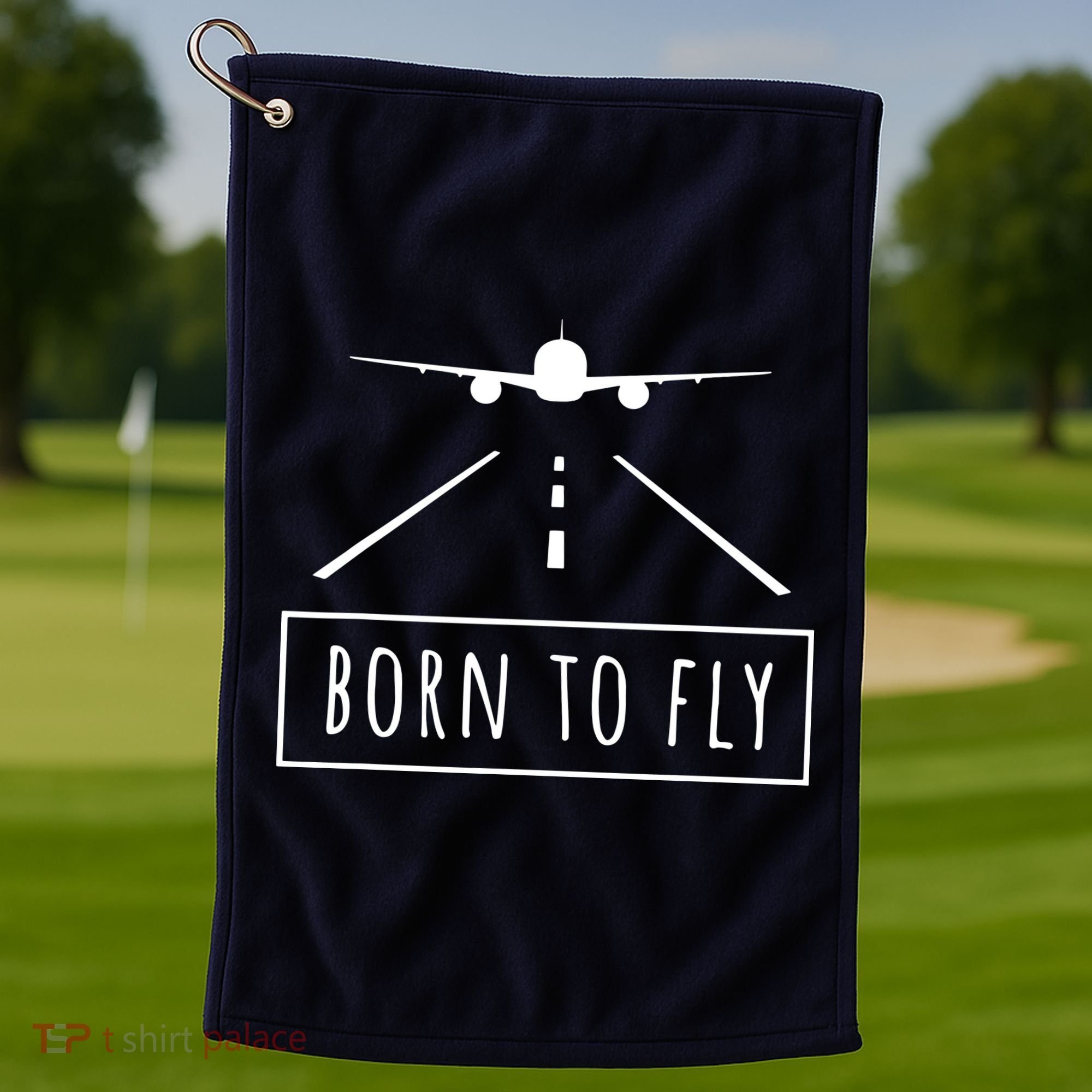 Born To Fly Aviation Pilot Flying Airplane Aircraft Gift Golf Towel