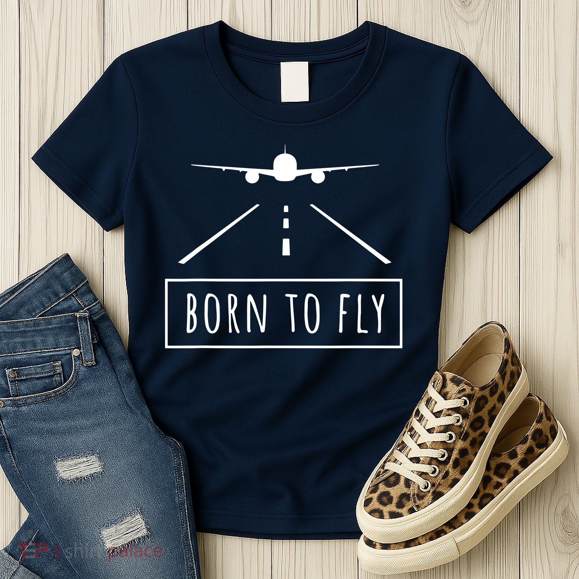 Born To Fly Aviation Pilot Flying Airplane Aircraft Gift Women's T-Shirt