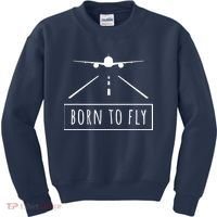 Born To Fly Aviation Pilot Flying Airplane Aircraft Gift Kids Sweatshirt thumb 0