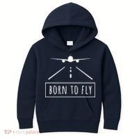 Born To Fly Aviation Pilot Flying Airplane Aircraft Gift Kids Hoodie thumb 0