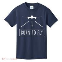 Born To Fly Aviation Pilot Flying Airplane Aircraft Gift Kids T-Shirt thumb 0