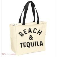 Beach & Tequila Funny Summer Vacation Saying Slogan Tote Bag thumb 2