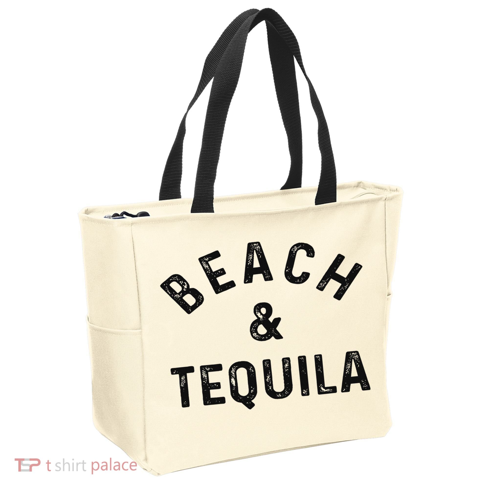 Beach & Tequila Funny Summer Vacation Saying Slogan Tote Bag