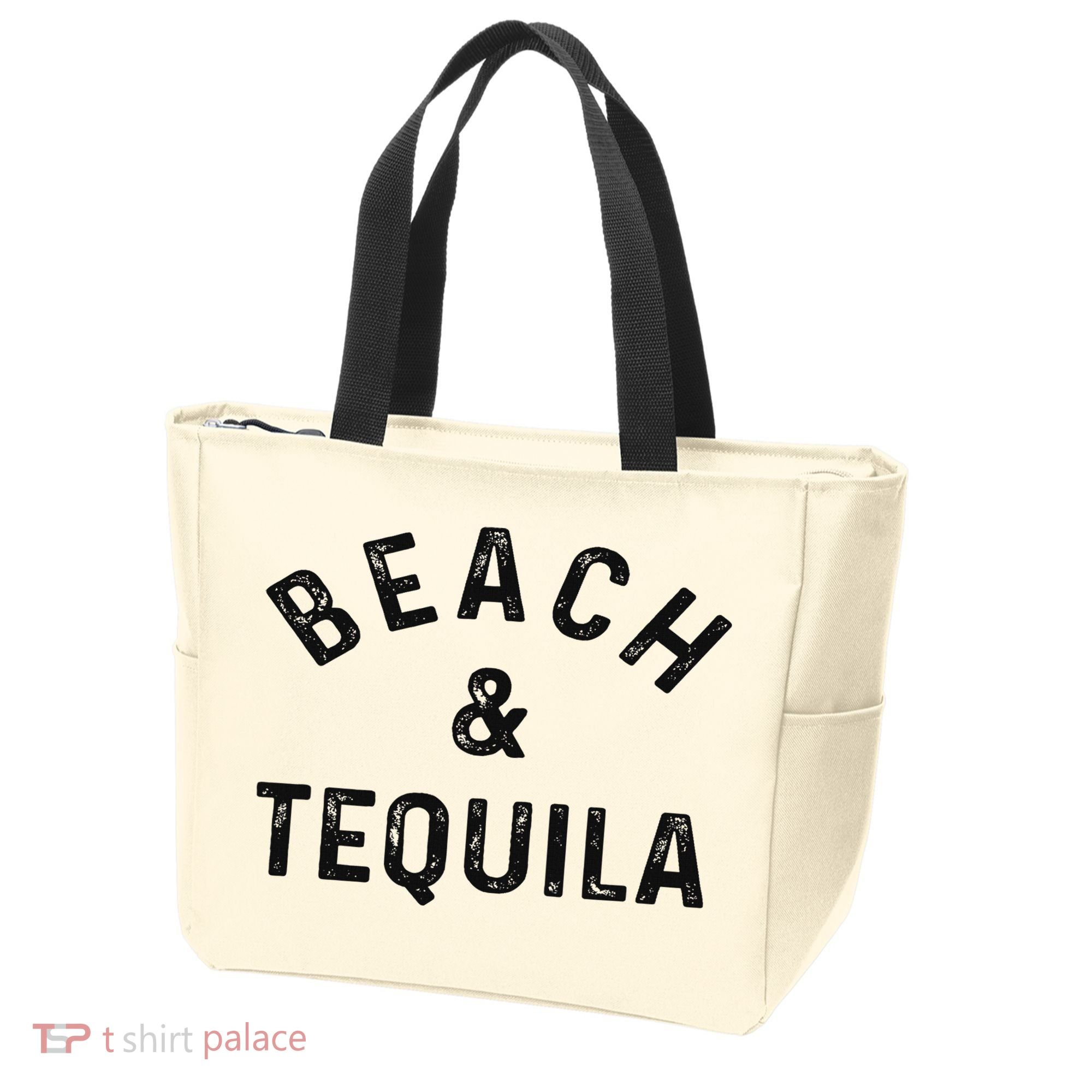 Beach & Tequila Funny Summer Vacation Saying Slogan Tote Bag