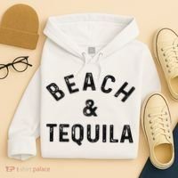 Beach & Tequila Funny Summer Vacation Saying Slogan Hoodie thumb 4