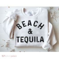 Beach & Tequila Funny Summer Vacation Saying Slogan Sweatshirt thumb 2