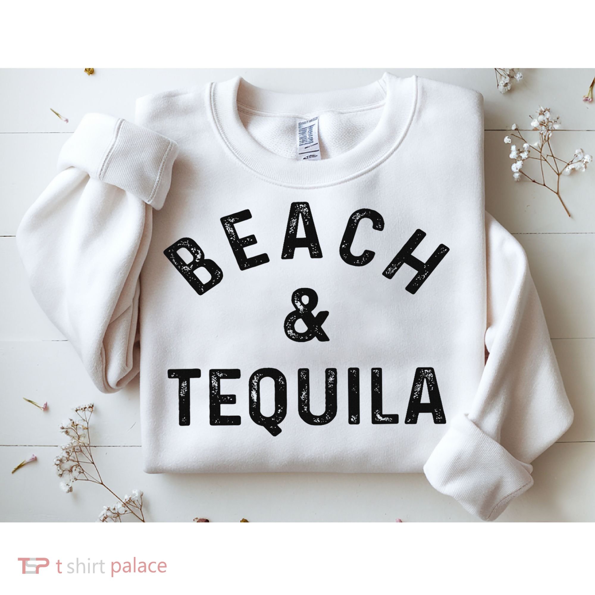 Beach & Tequila Funny Summer Vacation Saying Slogan Sweatshirt