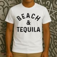 Beach & Tequila Funny Summer Vacation Saying Slogan T-Shirt thumb 3