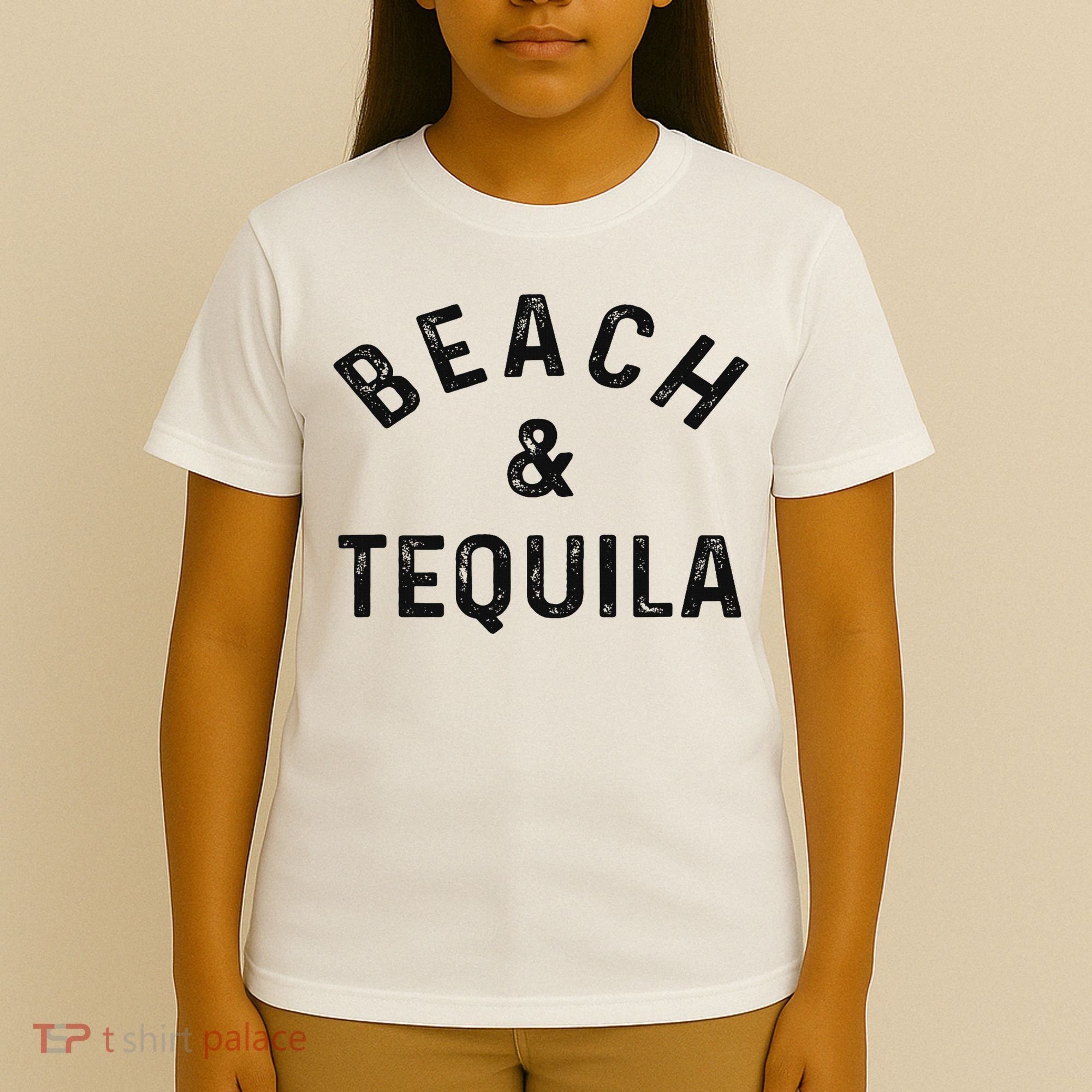 Beach & Tequila Funny Summer Vacation Saying Slogan T-Shirt