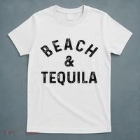 Beach & Tequila Funny Summer Vacation Saying Slogan T-Shirt thumb 5