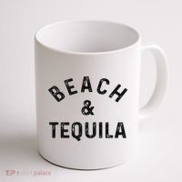 Beach & Tequila Funny Summer Vacation Saying Slogan Coffee Mug thumb 1