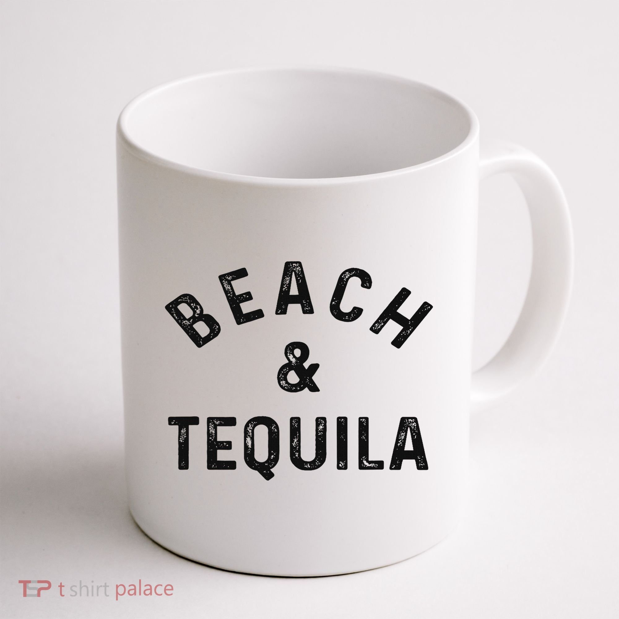 Beach & Tequila Funny Summer Vacation Saying Slogan Coffee Mug