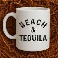 Beach & Tequila Funny Summer Vacation Saying Slogan Coffee Mug thumb 2