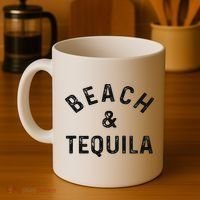 Beach & Tequila Funny Summer Vacation Saying Slogan Coffee Mug thumb 4