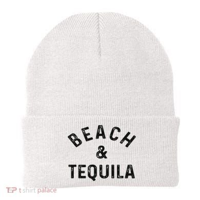 Beach & Tequila Funny Summer Vacation Saying Slogan Beanie