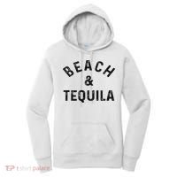 Beach & Tequila Funny Summer Vacation Saying Slogan Women's Hoodie thumb 0