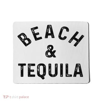 Beach & Tequila Funny Summer Vacation Saying Slogan Mousepad