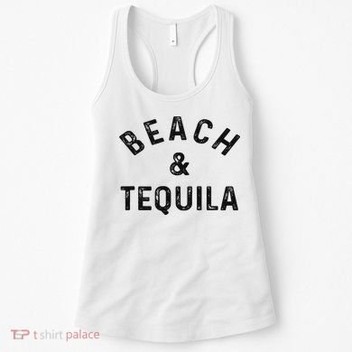 Beach & Tequila Funny Summer Vacation Saying Slogan Women's Tank Top