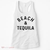 Beach & Tequila Funny Summer Vacation Saying Slogan Women's Tank Top thumb 0