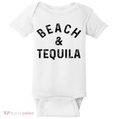 Beach & Tequila Funny Summer Vacation Saying Slogan Baby Bodysuit
