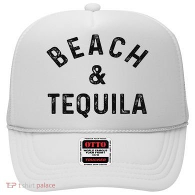 Beach & Tequila Funny Summer Vacation Saying Slogan Hat