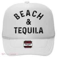 Beach & Tequila Funny Summer Vacation Saying Slogan Hat thumb 0