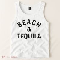 Beach & Tequila Funny Summer Vacation Saying Slogan Tank Top thumb 2
