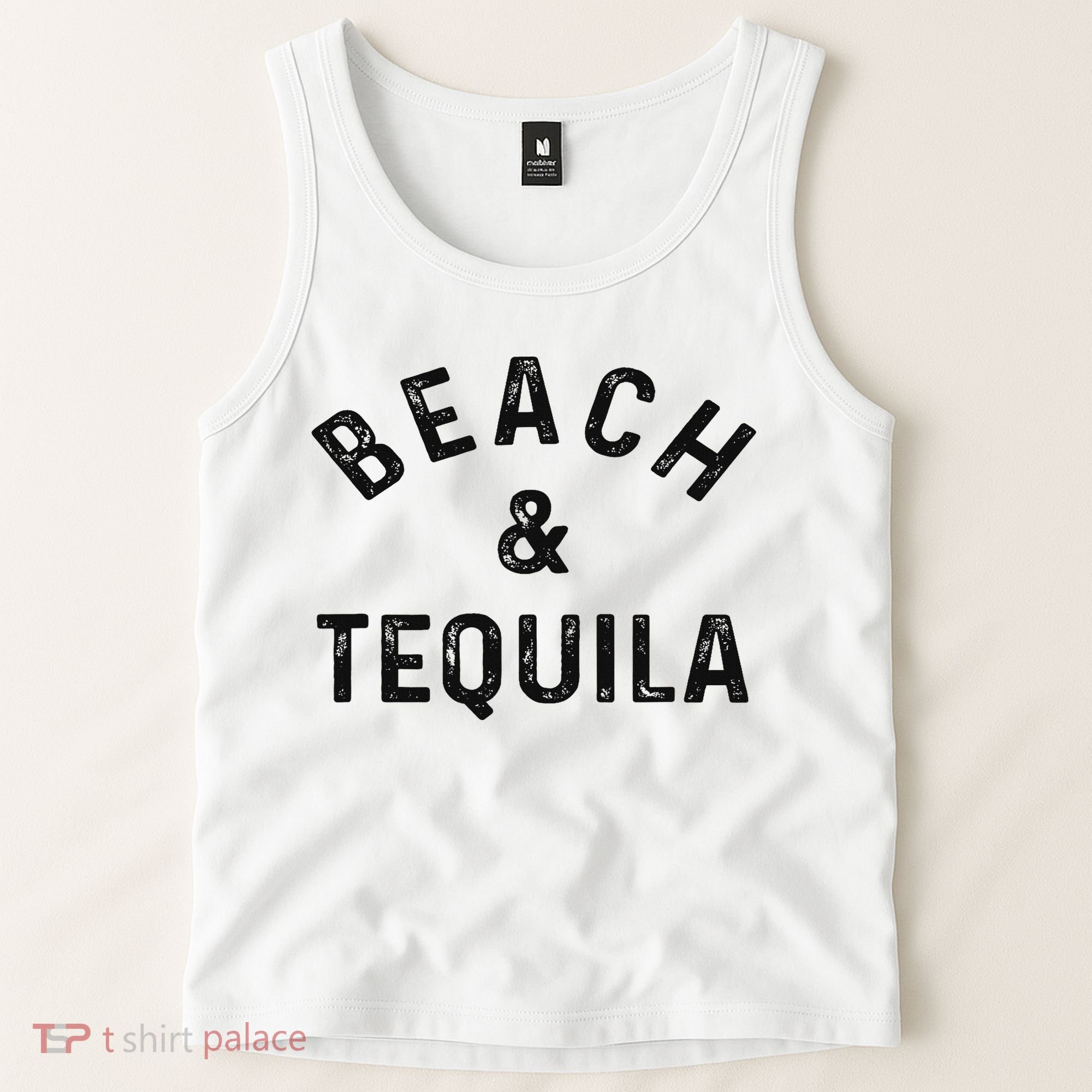 Beach & Tequila Funny Summer Vacation Saying Slogan Tank Top